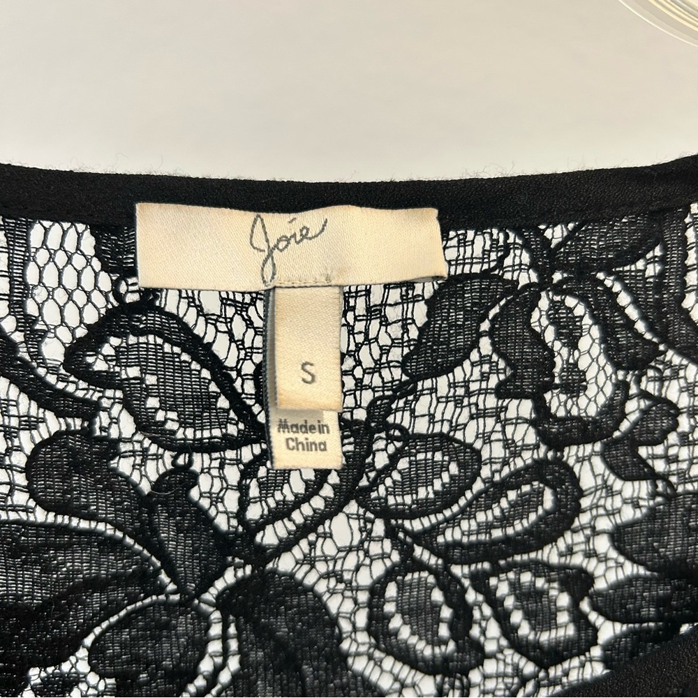 Joie Coastal Black Floral Lace Blouse - Picture 5 of 6